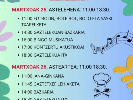 Actividades especiales en el Gazteleku durante las vacaciones de primavera