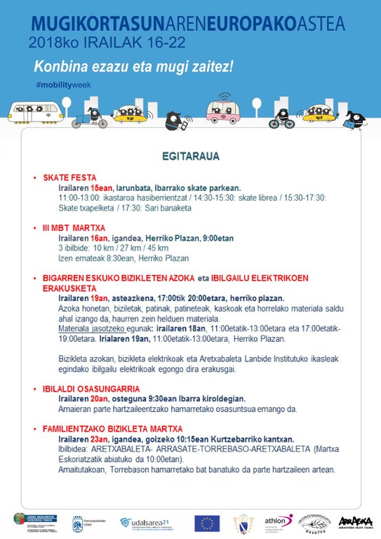 Aretxabaleta celebrará la Semana de la Movilidad a partir del sábado