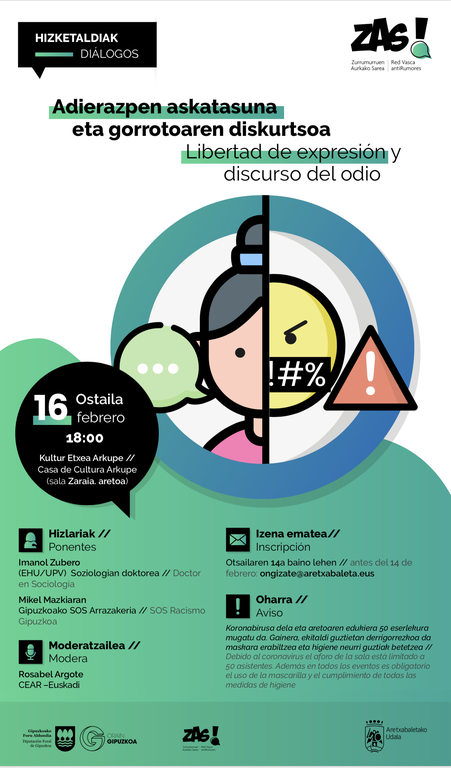 Charla-coloquio sobre la libertad de expresión y el discurso del odio el 16 de febrero