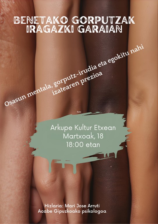 Charla en Arkupe Kultur Etxea: “Cuerpos reales en la era de los filtros”