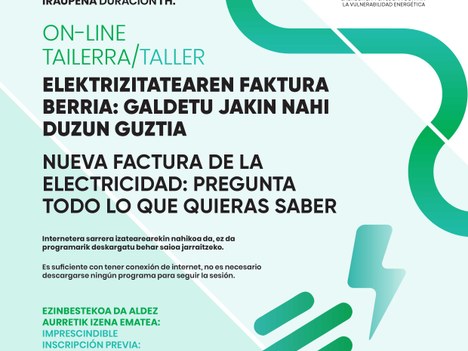 Taller on-line sobre la nueva factura de la electricidad