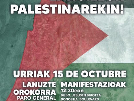 El Ayuntamiento de Aretxabaleta se suma a los paros parciales a favor de Palestina