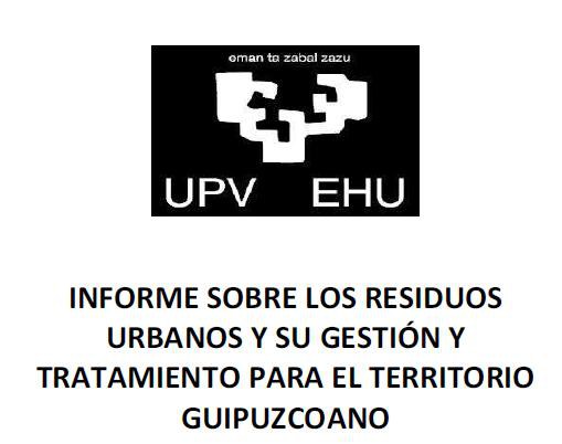 Informe elaborado por la UPV sobre residuos urbanos
