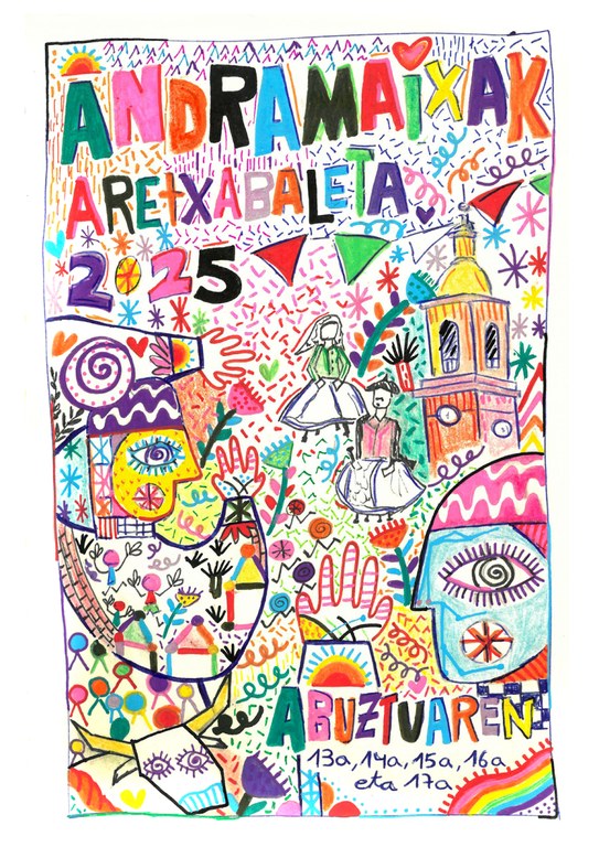 Izaro Sánchez gana el Concurso de Carteles de Andramaixeta de Aretxabaleta 2025
