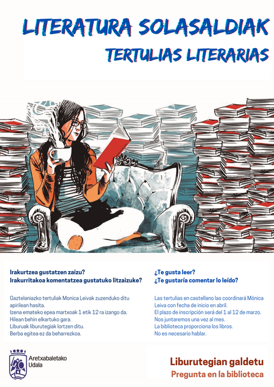 Las tertulias literarias en castellano se retomarán en abril