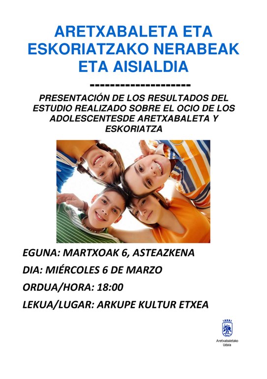 Presentación de los resultados sobre el estudio del ocio y la adolescencia en Aretxabaleta y Eskoriatza