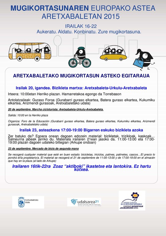Semana europea de la movilidad 2015 en Aretxabaleta