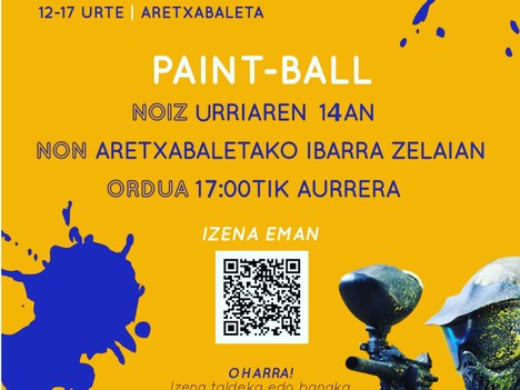 Sesión de paintball para adolescentes de 12 a 17 años este viernes