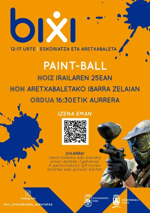 Sesión de Paintball para adolescentes, el sábado en Ibarra