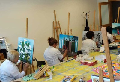 Trabajos realizados por los alumnos de pintura