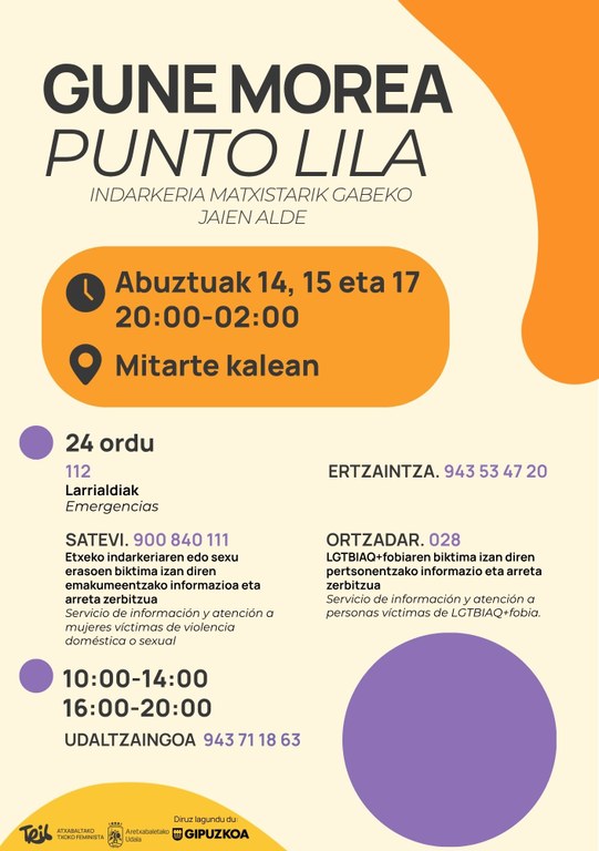 Andramaixetan Gune Morea egongo da abuztuaren 14, 15 eta 17an