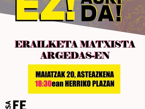 Aretxabaletako Udalak Arguedasko erailketa matxista gaitzesten du