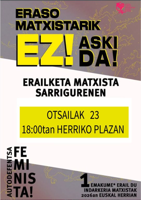 Aretxabaletako Udalak Sarrigurengo erailketa matxista gaitzesten du