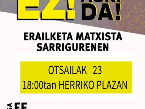 Aretxabaletako Udalak Sarrigurengo erailketa matxista gaitzesten du