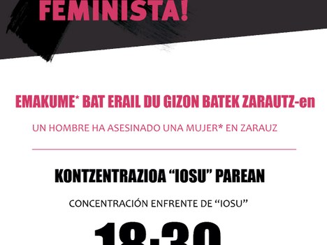 Aretxabaletako Udalak Zarautzen urriaren 15an egon zen erailketa matxista gaitzesten du