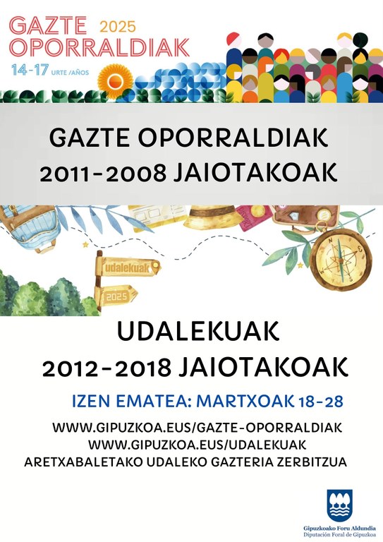 Foru Aldundiko udalekuak eta Gazte Oporraldietan izena emateko kanpaina zabalik dago