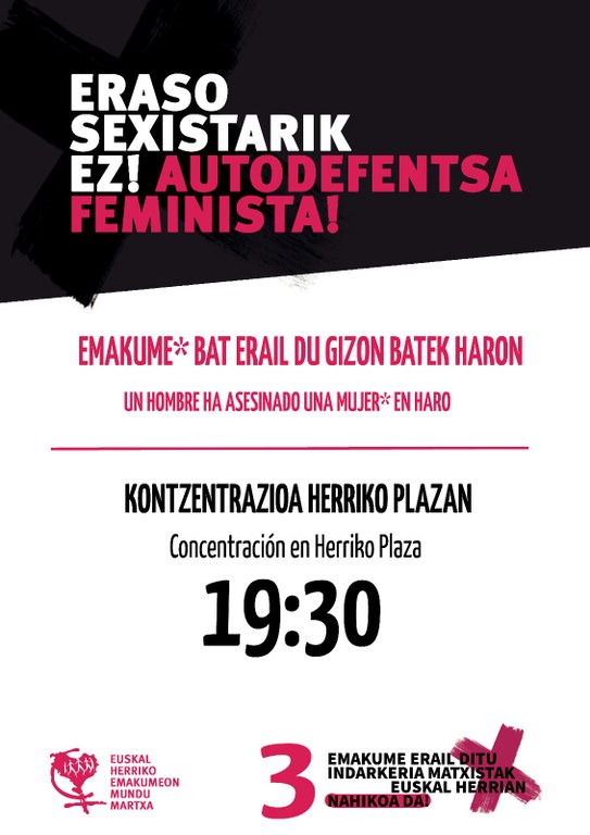 Haron gertatutako erailketa matxista gaitzesten du Udalak