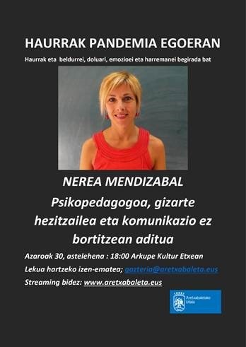 Haurrak pandemia egoeran (Streaming bidezko hitzaldia)