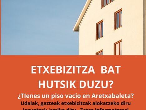 Hutsik dauden etxebizitzen jabeekin bilera deitu du Udalak emateko oinarriak zehaztu baino lehen. Deialdi publikoa 2022an egingo da.