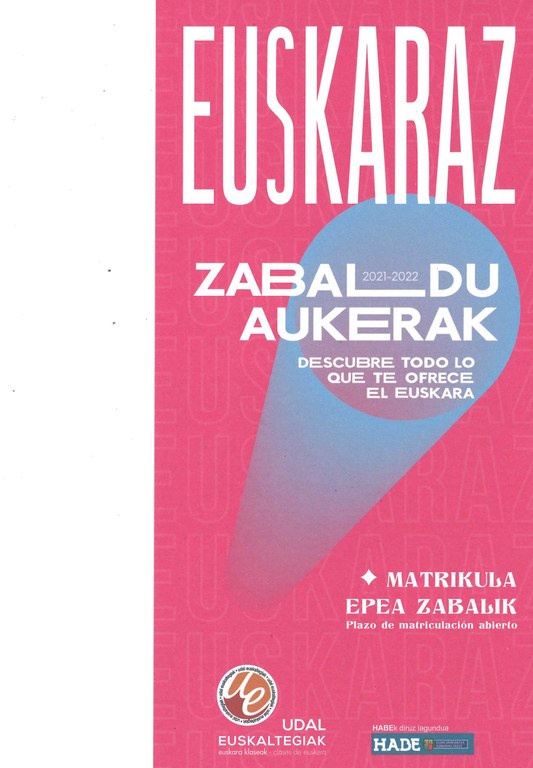 Udal Euskaltegian 2021-22 ikasturterako izena emateko epea zabalik