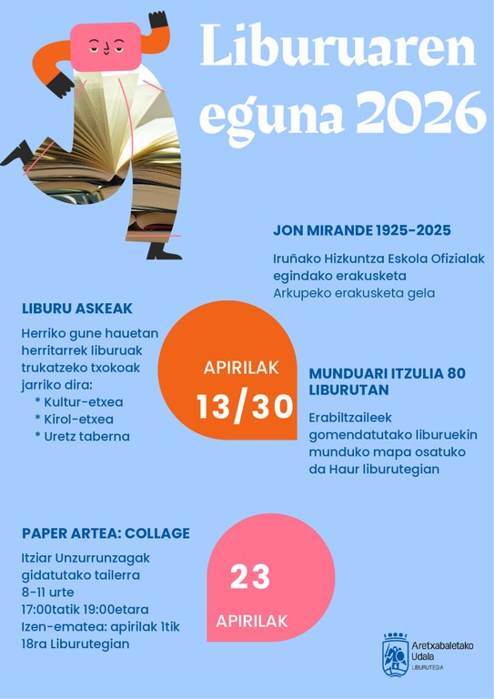 Liburuaren Eguna 2026: kultura eta sormena uztartuko dituen egitarau zabala