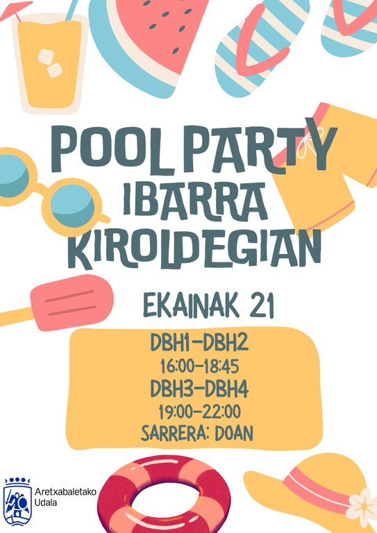 Nerabeei zuzendutako ‘Pool Party-a’ izango da kiroldegiko igerilekuetan