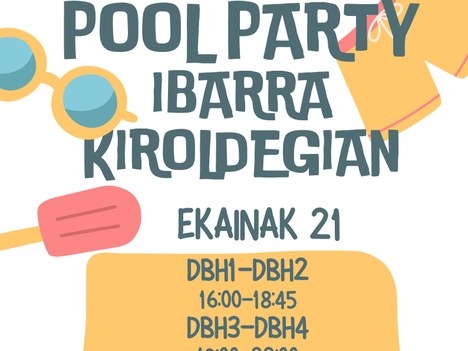 Nerabeei zuzendutako ‘Pool Party-a’ izango da kiroldegiko igerilekuetan