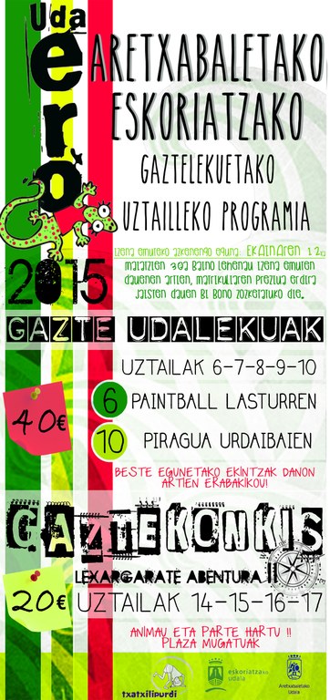 Udaero 2015 programan izena ematea zabalik