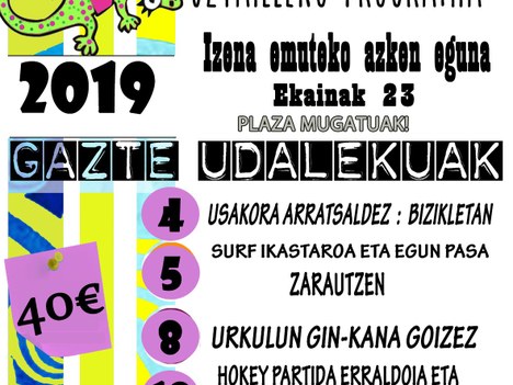 UDAERO 2019. 13 eta17 urte bitarteko nerabeentzat udako eskaintza