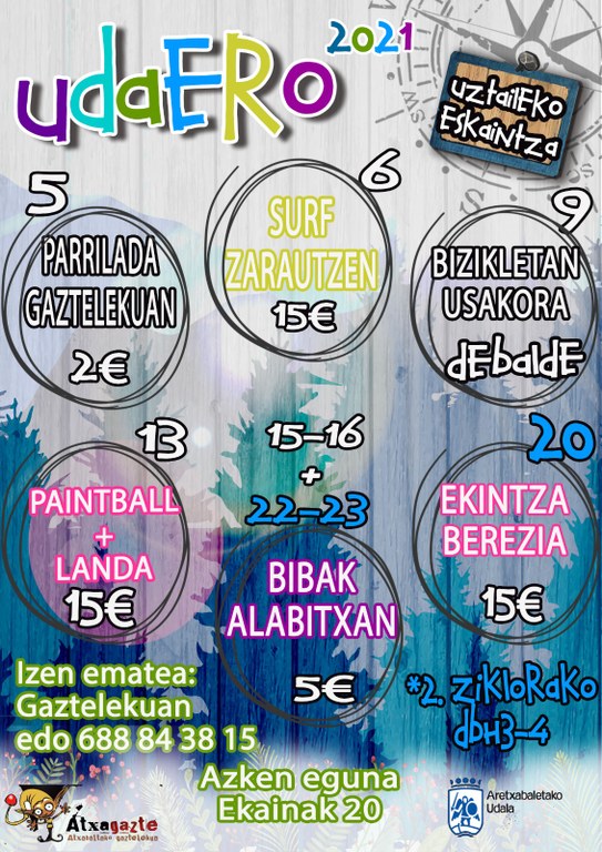 Udaero aisialdi programan izena emateko epea zabalik dago
