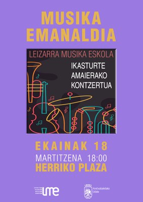 LEIZARRA MUSIKA ESKOLAKO IKASTURTE AMAIERAKO KONTZERTUA