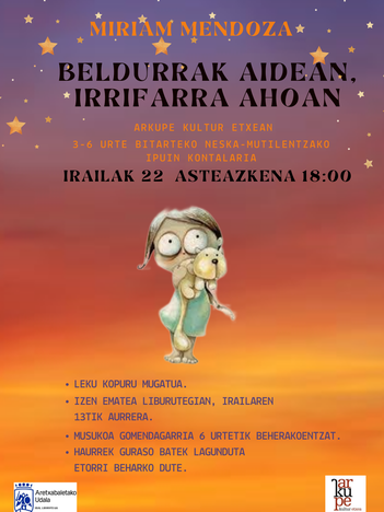 Miriam Mendoza: " Beldurrak aidean, irrifarra ahoan" Miriam Mendoza: " Beldurrak aidean, irrifarra ahoan"